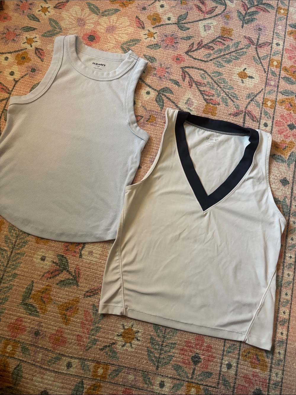 Old Navy Light blue /old navy white & navy tank tops